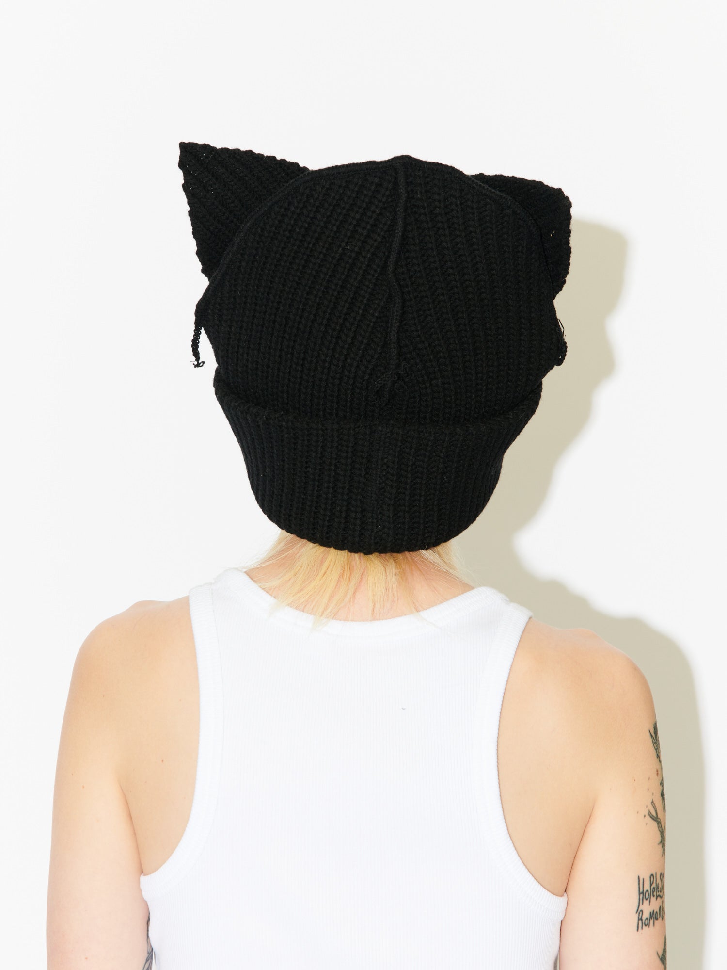 SUPERSIZED CHUNKY EARS BEANIE in BLACK - Image 5