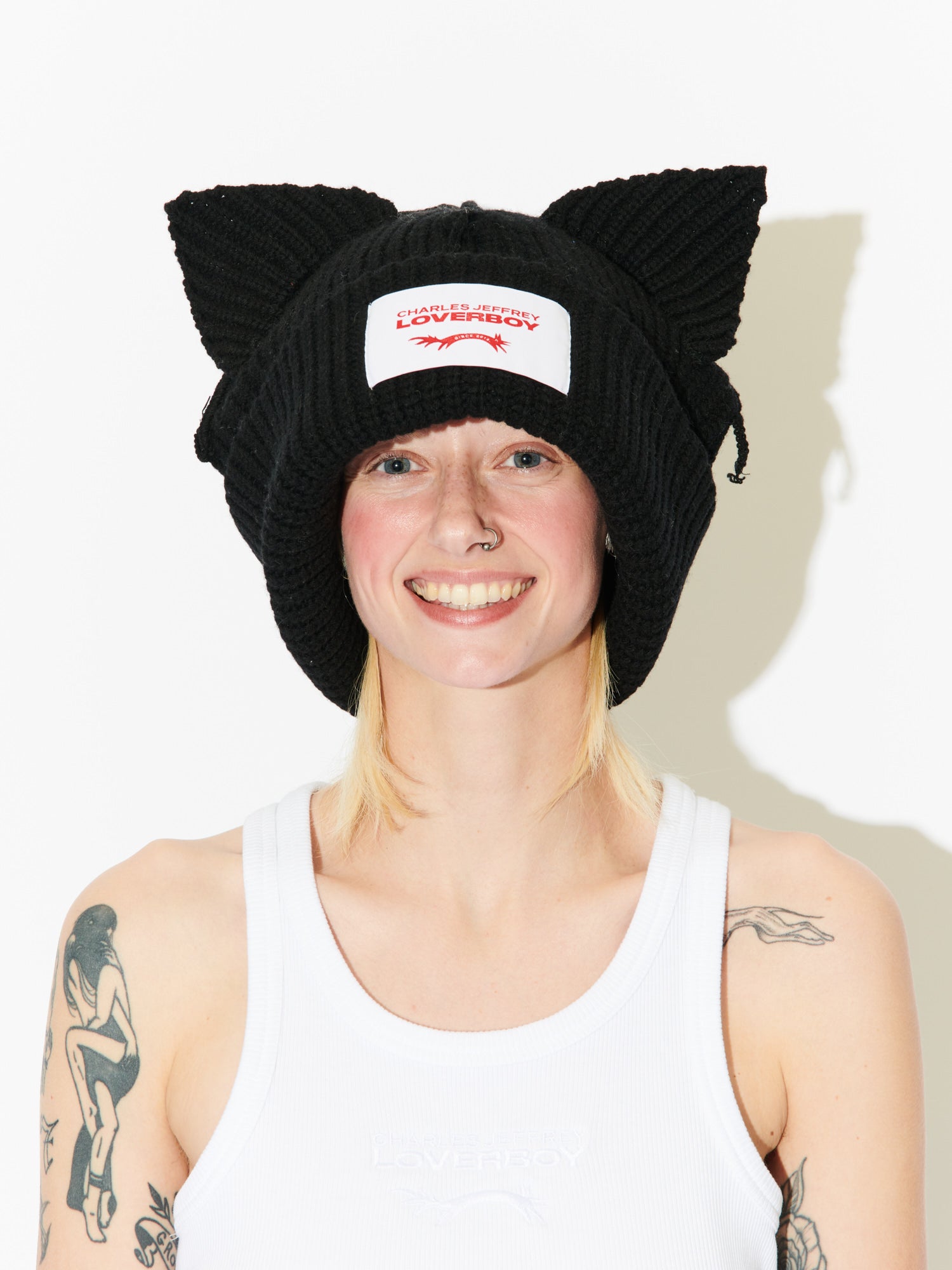 SUPERSIZED CHUNKY EARS BEANIE in BLACK - Image 3