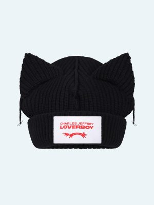 SUPERSIZED CHUNKY EARS BEANIE in BLACK