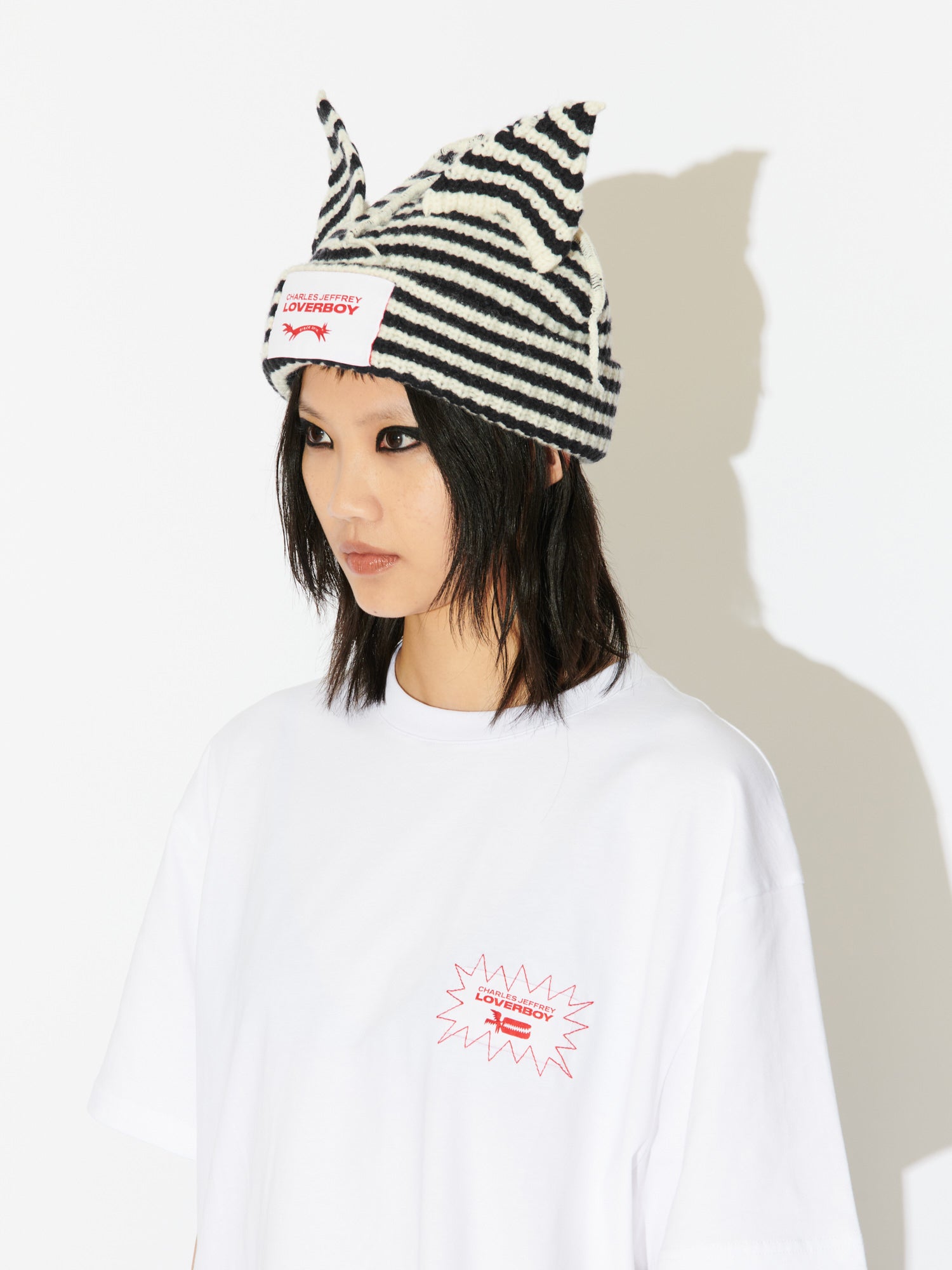 CHUNKY EARS BEANIE EXCLUSIVE in ECRU AND BLACK - Image 4