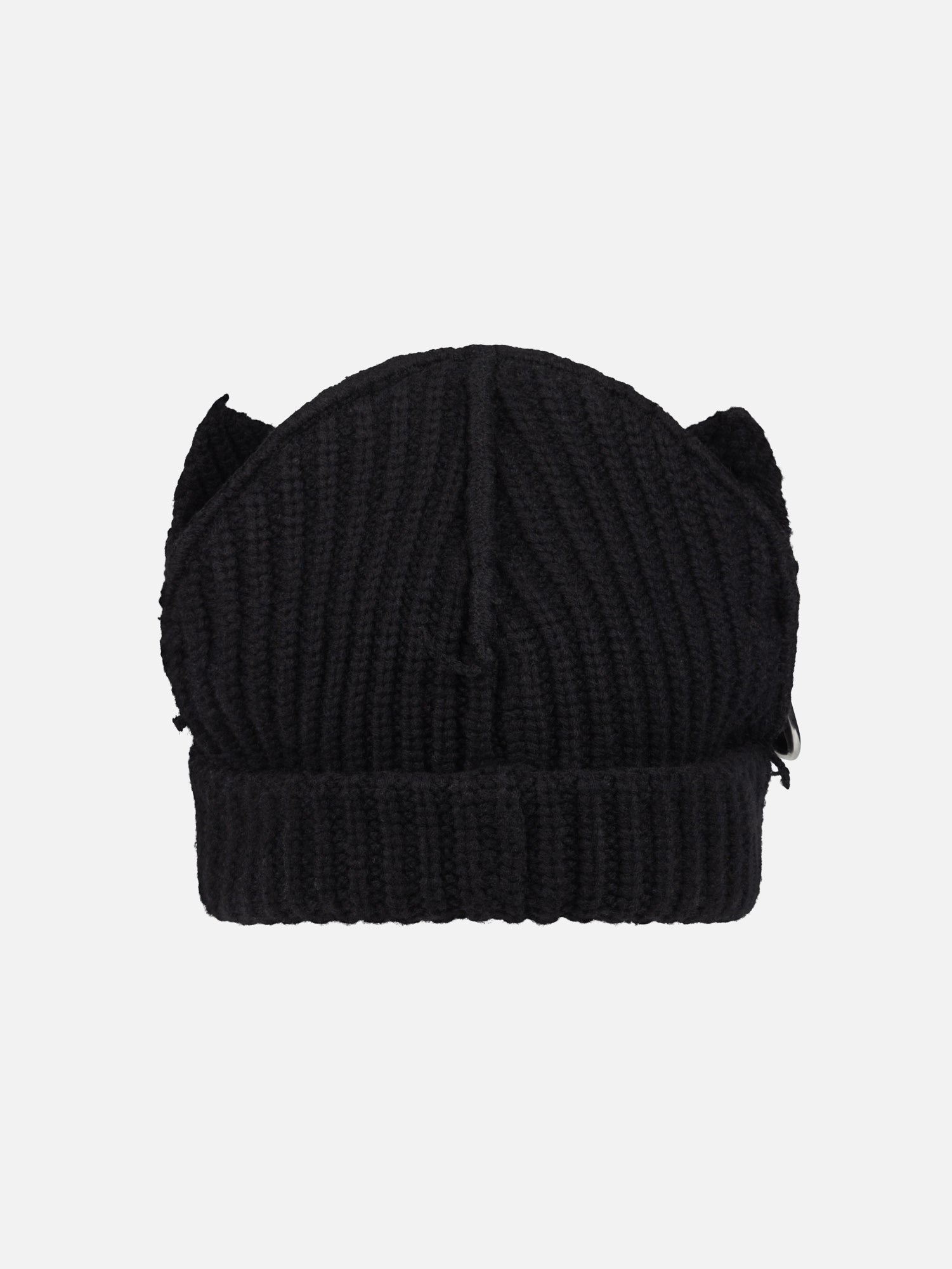 CHUNKY PUNK EARS BEANIE in BLACK - Image 2