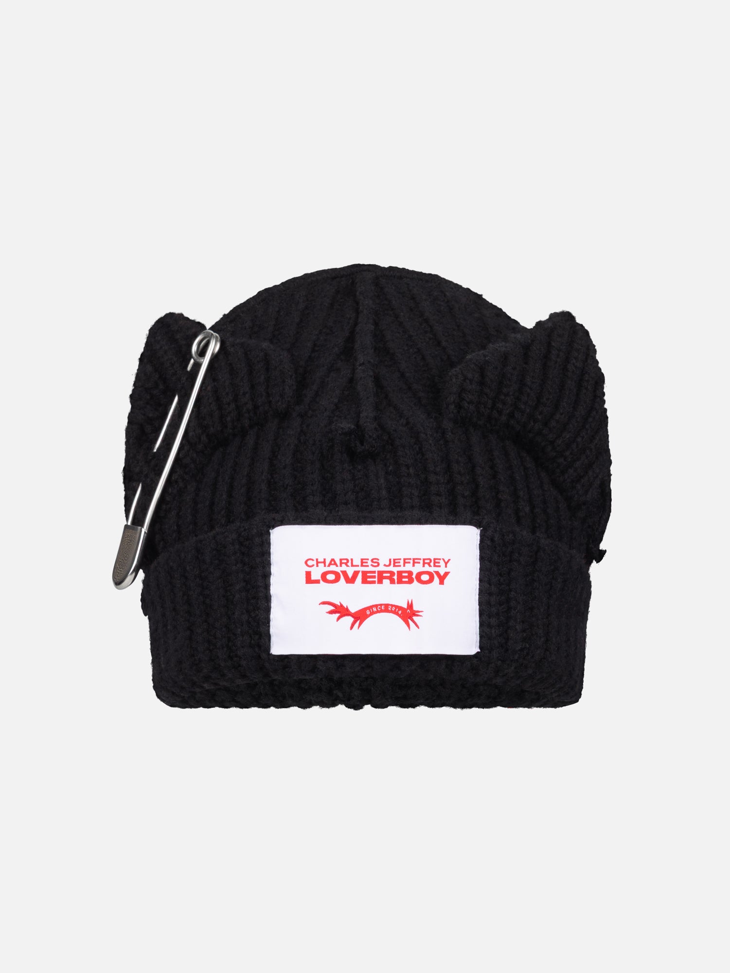 CHUNKY PUNK EARS BEANIE in BLACK