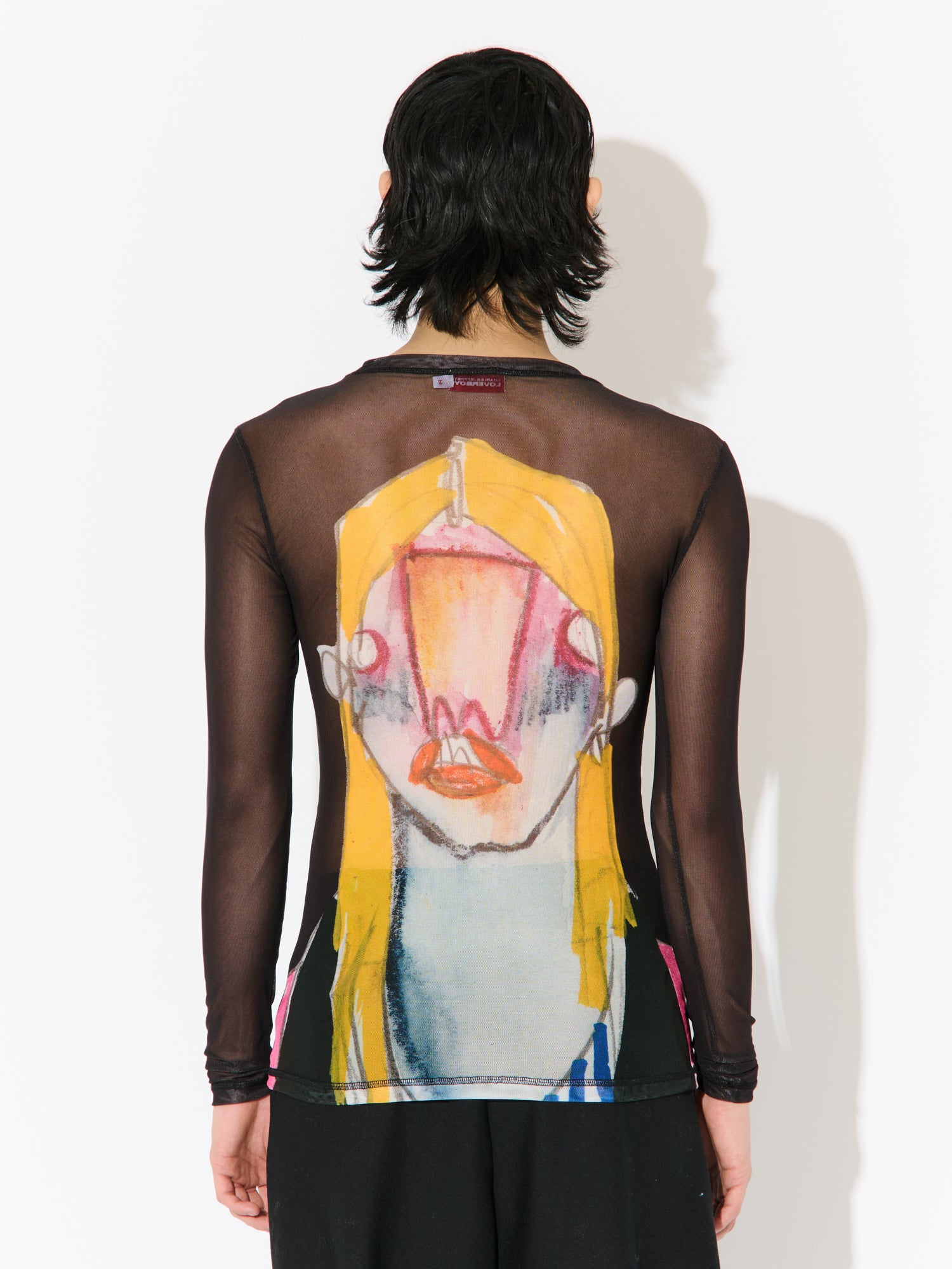 POWERMESH LONG SLEEVE TEE in BLACK MULTICOLOUR - Image 2