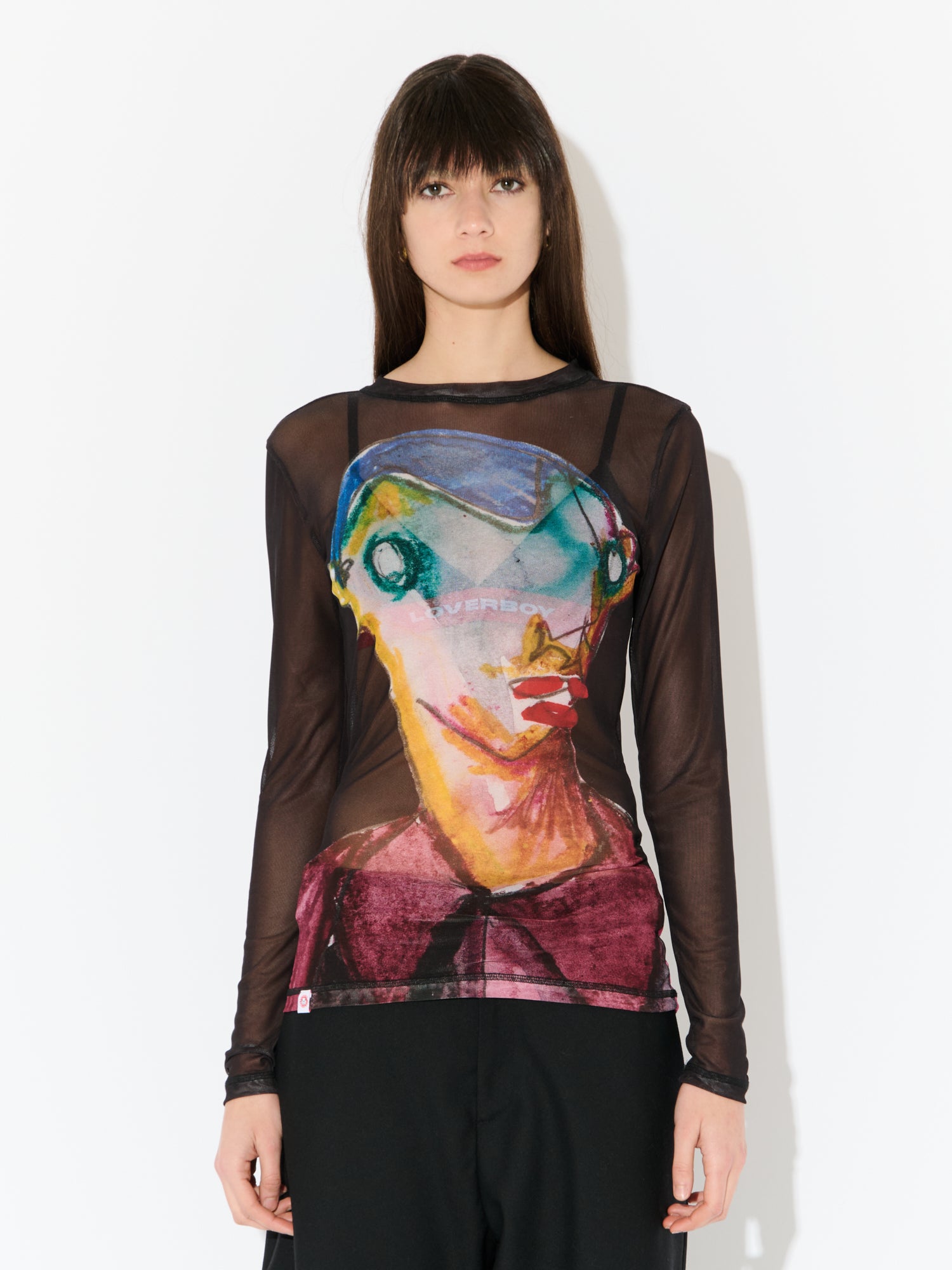POWERMESH LONG SLEEVE TEE in BLACK MULTICOLOUR - Image 3