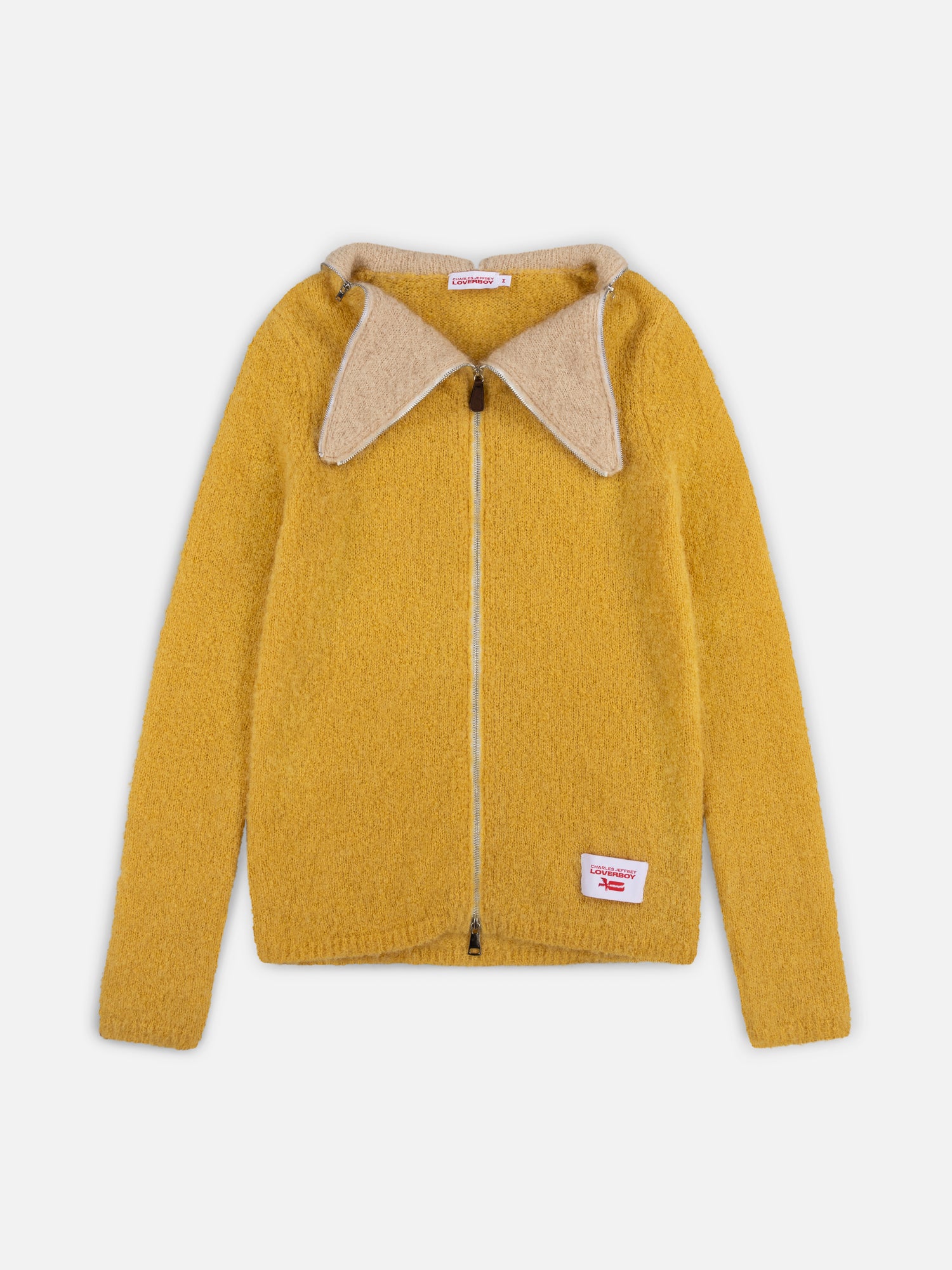 MOHAIR BANANA ZIP JUMPER in YELLOW ECRU - Image 6