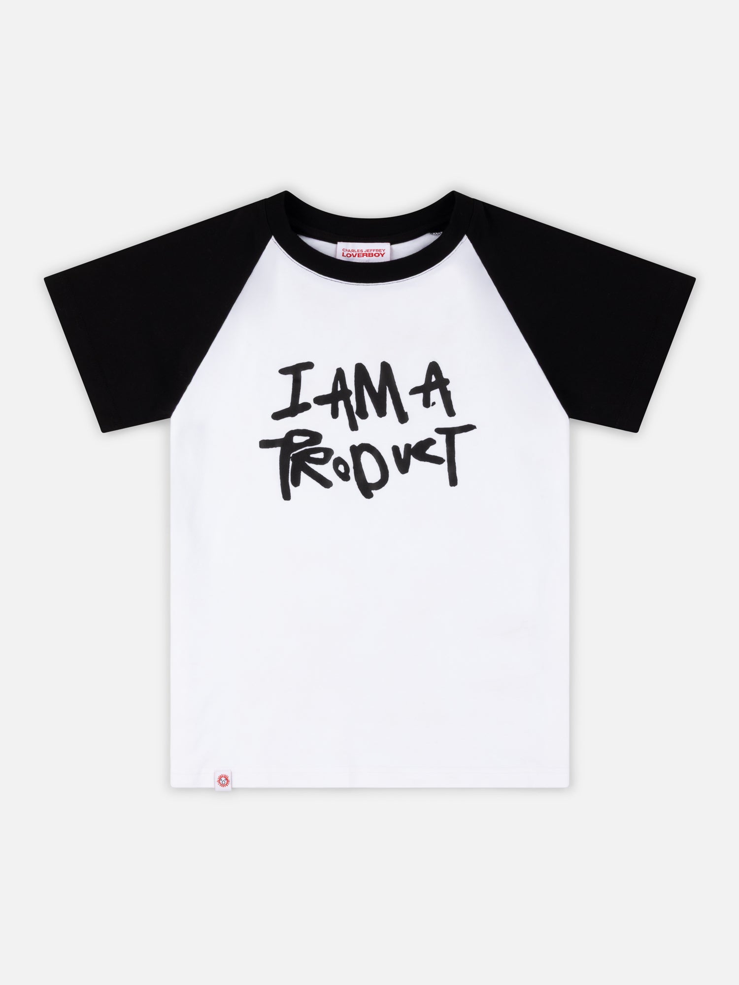 GRAPHIC BABY RAGLAN TEE in WHITE BLACK - Image 5